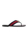 Gucci Gg Belt Web Sandals In Black