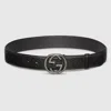 Gucci Gg Belt With Interlocking G Buckle In Black