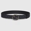 Gucci Gg Belt With Interlocking G Buckle In Black