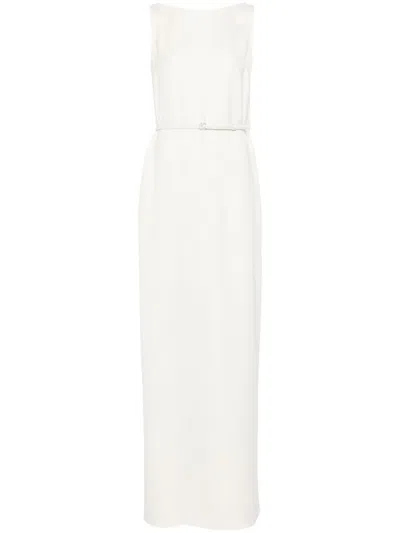 Gucci Gg-belted Dress In Neutrals