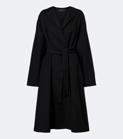 Gucci Gg Belted Wool And Silk Wrap Coat In Yellow