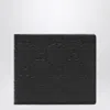 Gucci Leather Wallet With Gg Monogram In Black