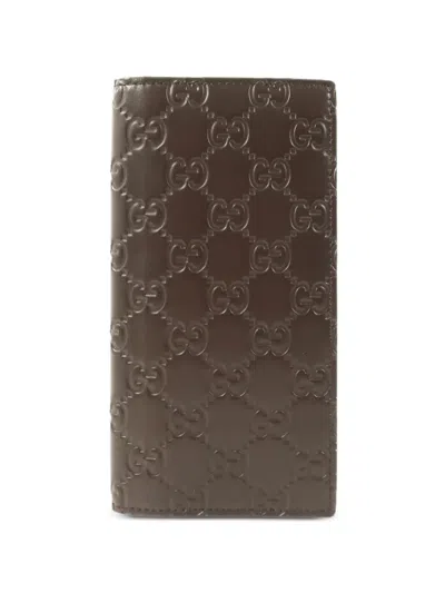Pre-owned Gucci Gg Bifold Wallet In Brown