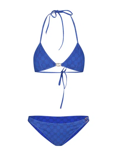 Gucci Gg Bikini In Blue