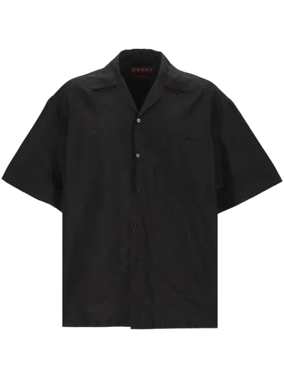 Gucci Gg Black Cotton Silk Shirt