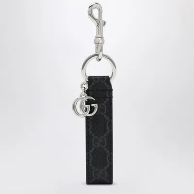 Gucci Gg Black Keychain With Double G