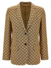 Gucci Gg Canvas Jacket In Beige