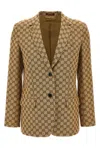 Gucci Gg Canvas Jacket In Sand