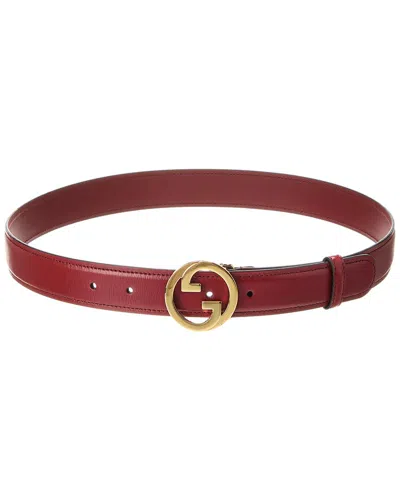Gucci Gg Blondie Leather Belt In Brown