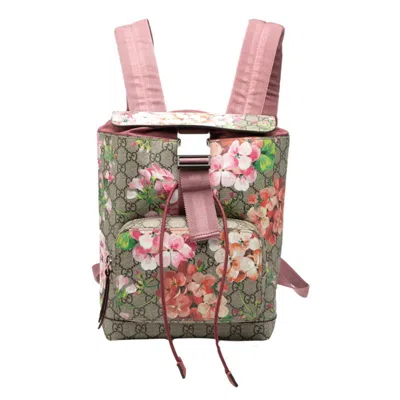 Pre-owned Gucci Gg Blooms Beige Multi-color Nylon Pvc Backpack ()