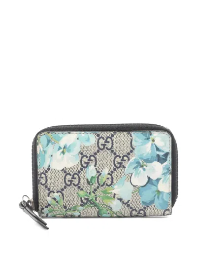Pre-owned Gucci Gg Blooms Coin Purse In Blue