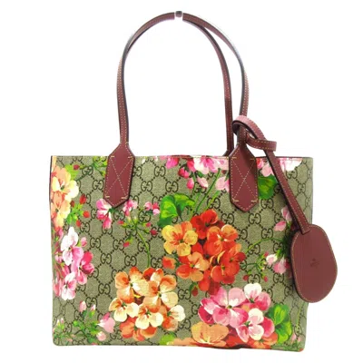 Gucci Gg Blooms Green Canvas Tote Bag ()