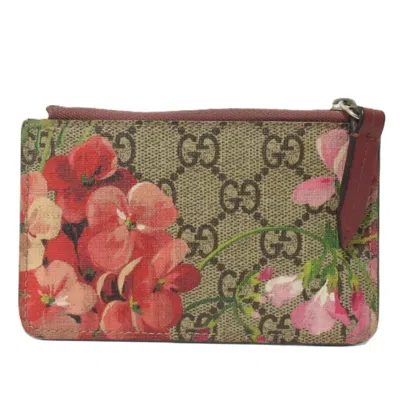 Pre-owned Gucci Gg Blooms Pink Beige Coin Purse/coin Case ()