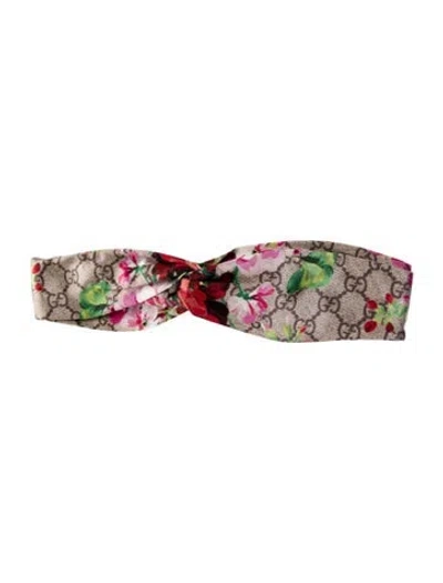 Pre-owned Gucci Gg Blooms Silk Headband In Multi