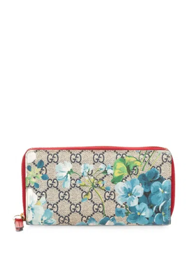 Pre-owned Gucci Gg Blooms Wallet In Neutral