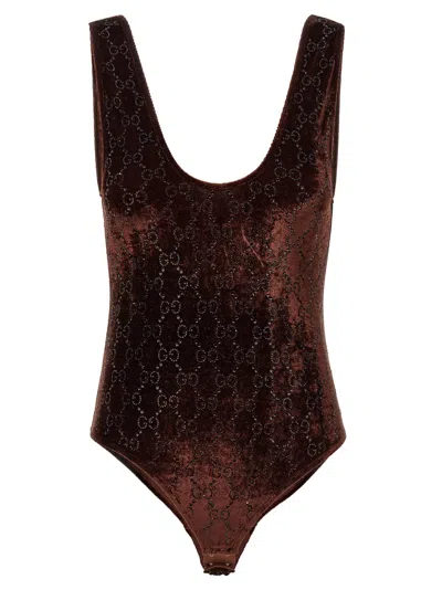 Gucci Gg Bodysuit In Brown