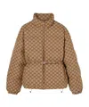Gucci Women Gg Fabric Down Jacket In Brown