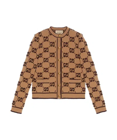 GUCCI GUCCI GG JACQUARD BUTTON-UP CARDIGAN
