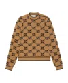 Gucci Gg Bouclé Jacquard Jumper In Brown