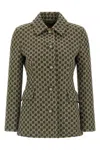 Gucci Gg Tweed Blazer In Green