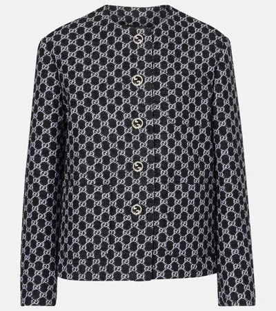 Gucci Gg Bouclé Jacket In Black