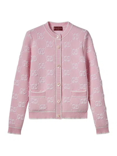 GUCCI GG BOUCLÉ ??JACQUARD WOOL CARDIGAN