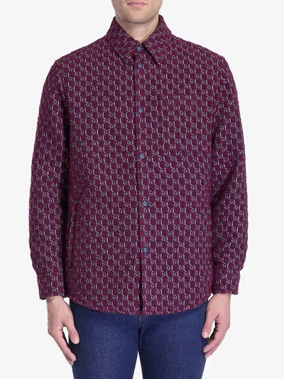 Gucci Men's Wool Overshirt In Burgundy