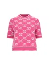 Gucci Gg Wool Bouclé Jacquard Top In Pink