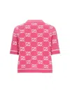 Gucci Gg Wool Bouclé Jacquard Top In Pink