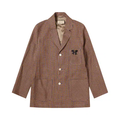 Pre-owned Gucci Gg Bow Check Blazer 'brown' | Men's Size 52