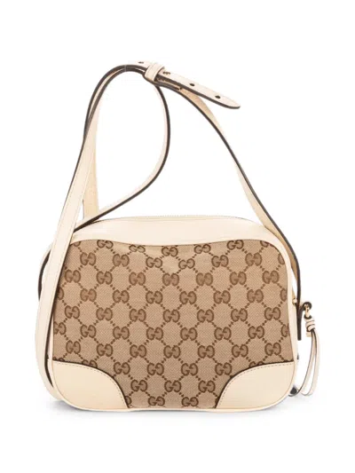 Pre-owned Gucci Gg Bree Canvas Cross Body Bag In Neutrals