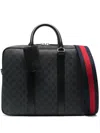 Gucci Men Gg Supreme Fabric Shopping Bag With Shoulder Strap In Grey