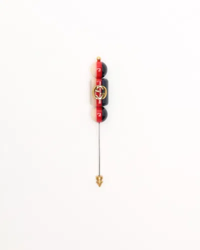 Gucci Gg Brooch In Red