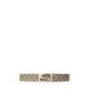 Gucci Gg Buckle Belt In Nude