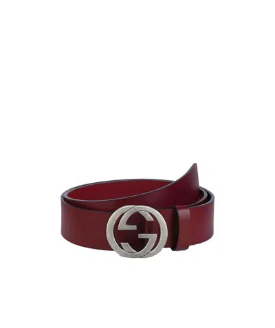 Gucci Gg Buckle Belt In Red