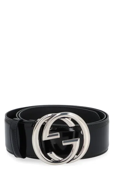 Gucci Gg Black Leather Belt