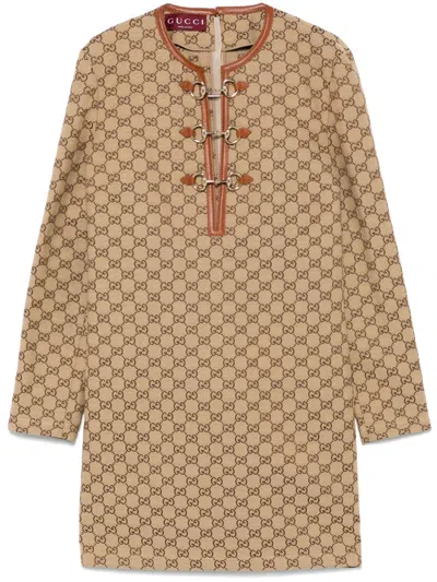 GUCCI GUCCI GG COTTON MIDI DRESS