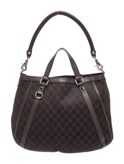 Pre-owned Gucci Gg Canvas Abbey Medium In Black