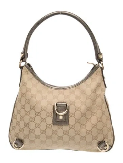 Pre-owned Gucci Gg Canvas Abbey Pm In Neutral