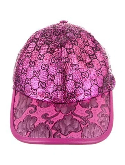 Pre-owned Gucci Gg Canvas Adjustable Hat In Pink