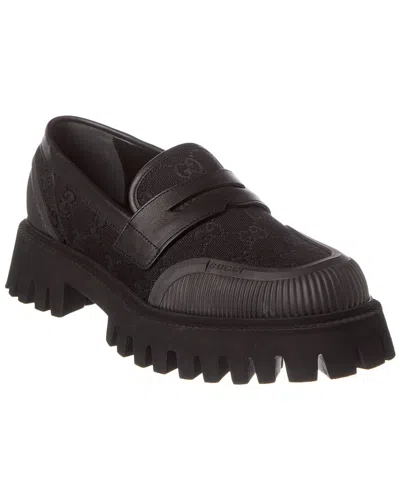 GUCCI GUCCI GG CANVAS & LEATHER LOAFER