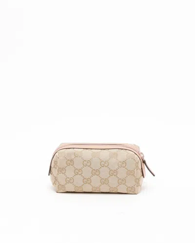 Gucci Gg Canvas And Leather Pouch