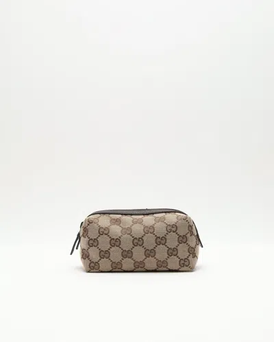 Gucci Gg Canvas And Leather Pouch