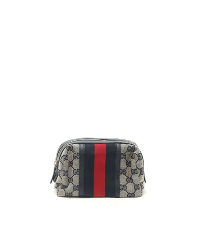 Gucci Gg Canvas And Leather Sherry Pouch In Multi