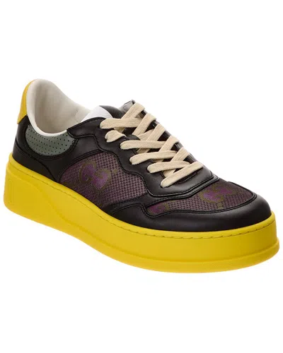 Gucci Gg Canvas & Leather Sneaker In Black