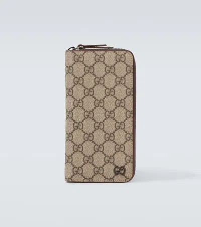 Gucci Gg Canvas And Leather Wallet In Neutral