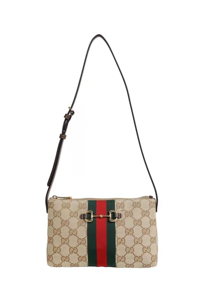 Gucci Gg Canvas And Web Mini Bag In White