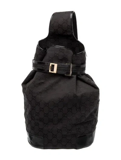 Pre-owned Gucci Gg Canvas Backpack In Black