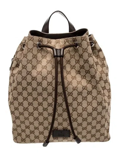 Pre-owned Gucci Gg Canvas Backpack In Brown