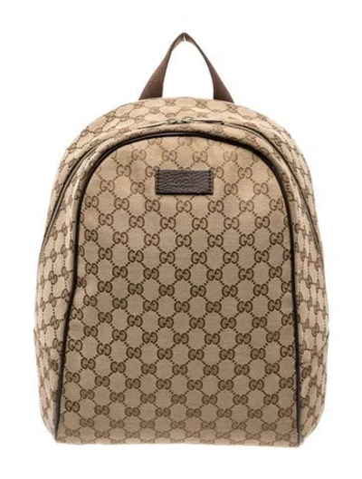 Pre-owned Gucci Gg Canvas Backpack In Brown